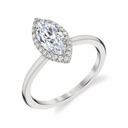 Marquise Shaped Halo Engagement Ring – Elsie