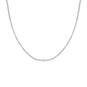 Straight Line Round Brilliant Tennis Necklace